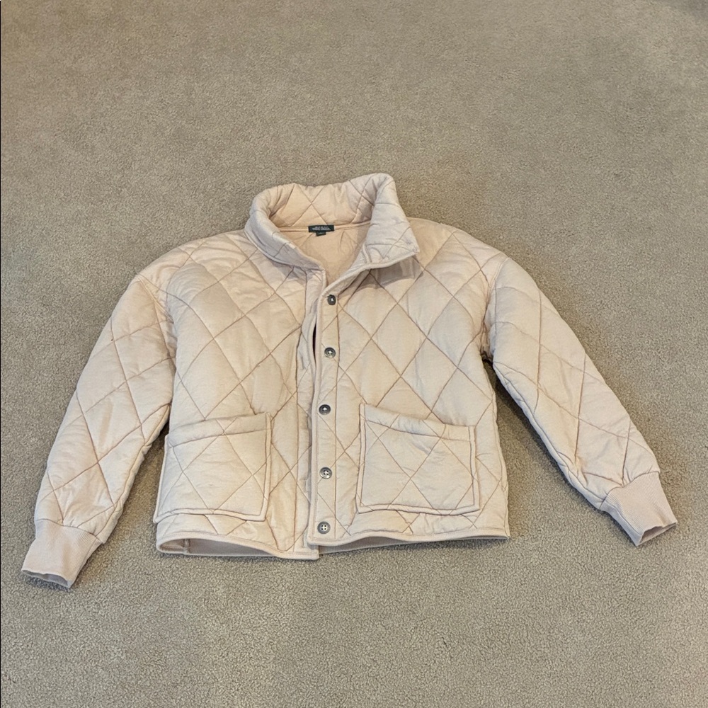 Wild Fable Quilted Puffer Jacket in Cream